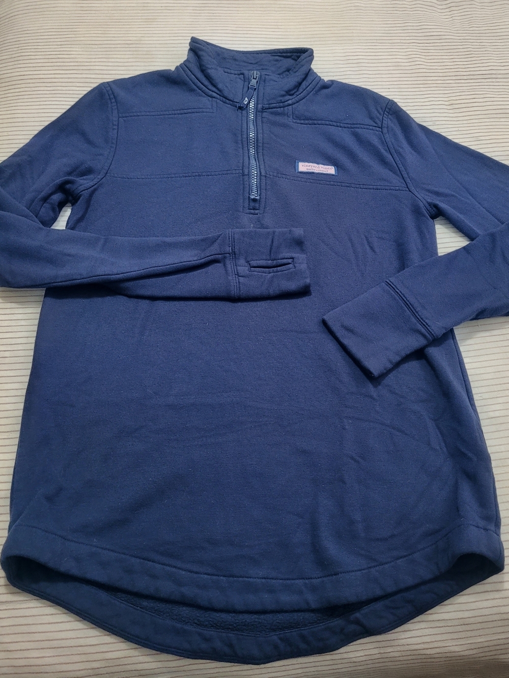 Vineyard Vines Navy Quarter-Zip Cowl Pullover